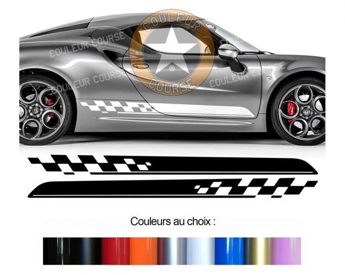 Sticker BANDES ALFA ROMEO 4C : Couleur Course