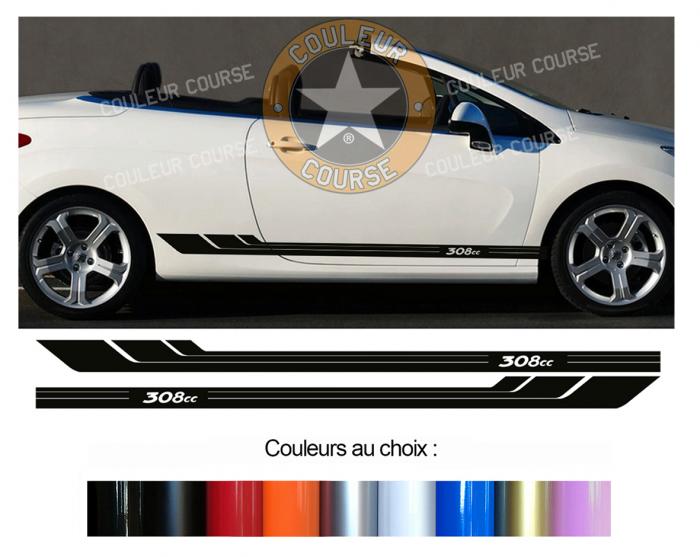 Sticker BANDES PEUGEOT 308CC : Couleur Course