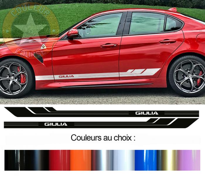 Sticker BANDES ALFA ROMEO GIULIA : Couleur Course