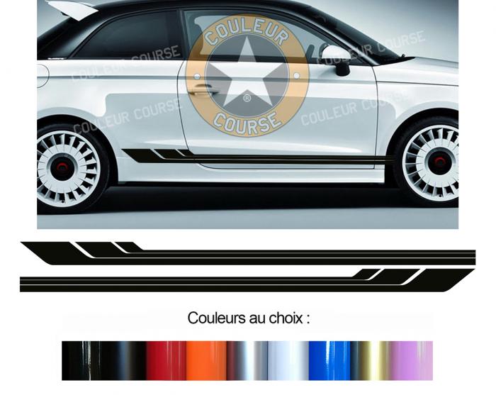 Sticker BANDES AUDI A1 : Couleur Course