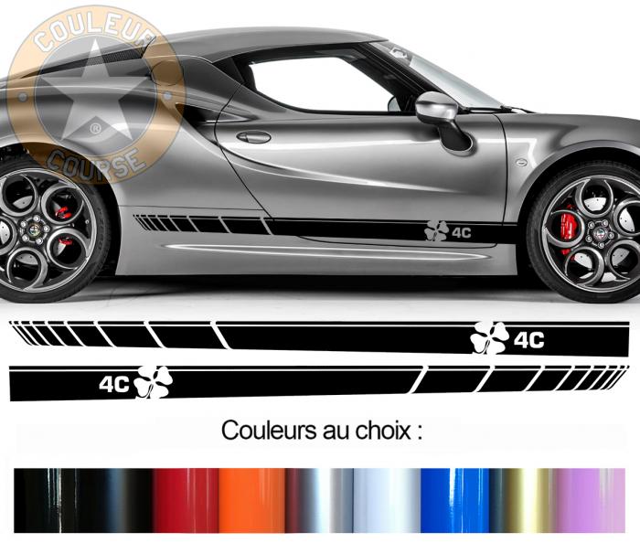 Sticker BANDES ALFA ROMEO 4C : Couleur Course