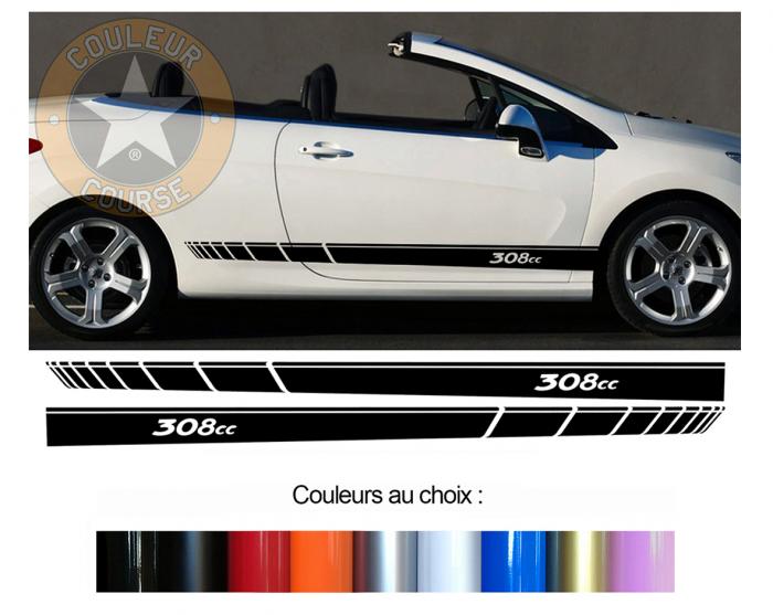 Sticker BANDES PEUGEOT 308CC : Couleur Course