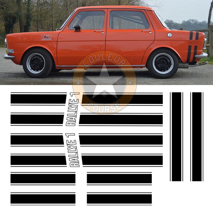 Sticker BANDES SIMCA RALLYE 1 : Couleur Course