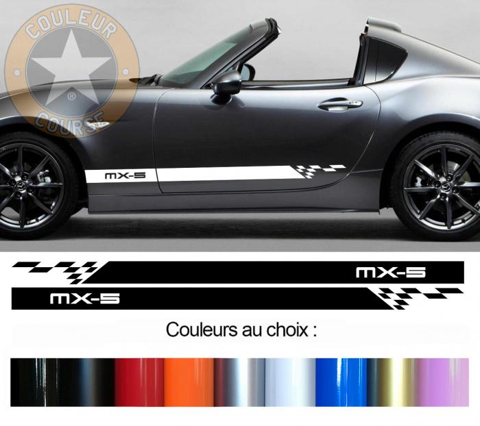 Sticker BANDES MAZDA MX5 MIATA : Couleur Course