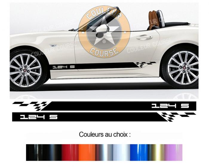 Sticker BANDES FIAT 124 S SPIDER : Couleur Course