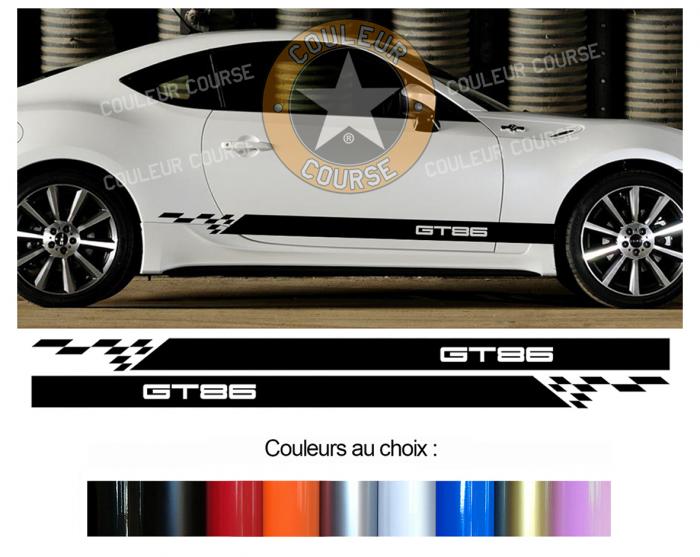 Sticker BANDES TOYOTA GT86 : Couleur Course