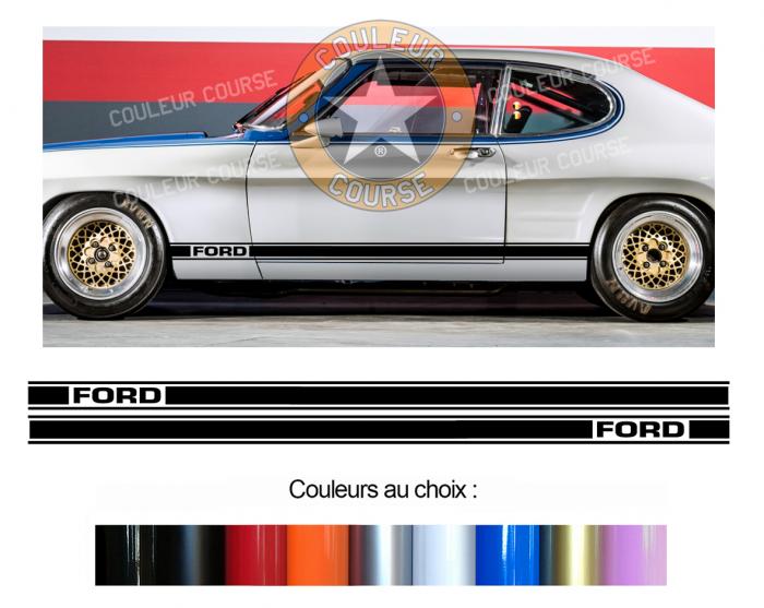 Sticker BANDES FORD CAPRI  : Couleur Course