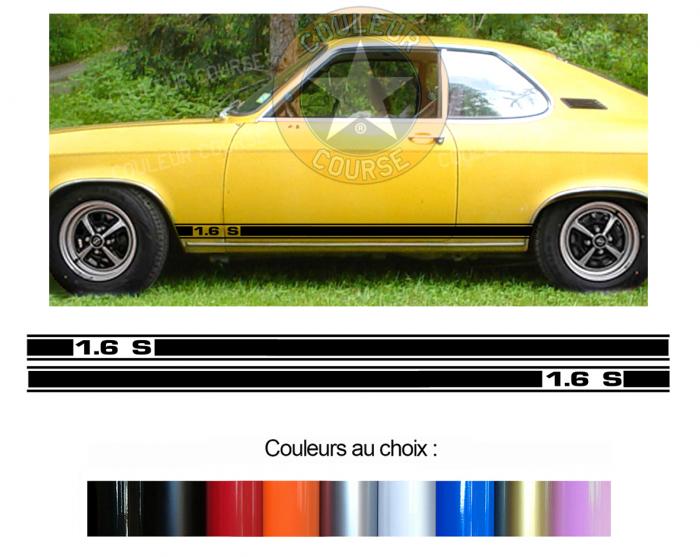 Sticker BANDES OPEL MANTA 1.6 S : Couleur Course