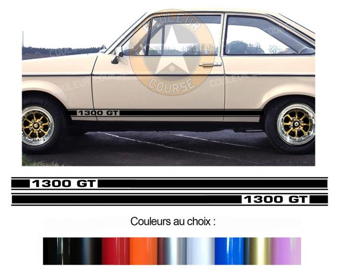 Sticker BANDES FORD ESCORT 1300 GT : Couleur Course