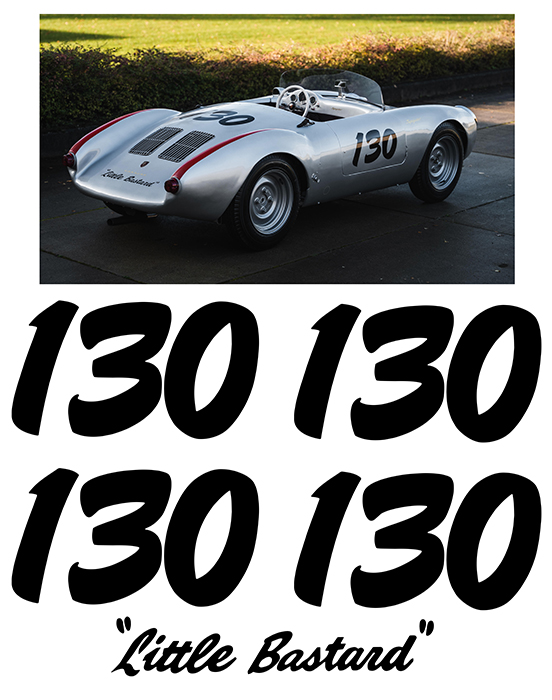 Sticker #130 pour PORSCHE 550 Little Bastard Dean : Couleur Course