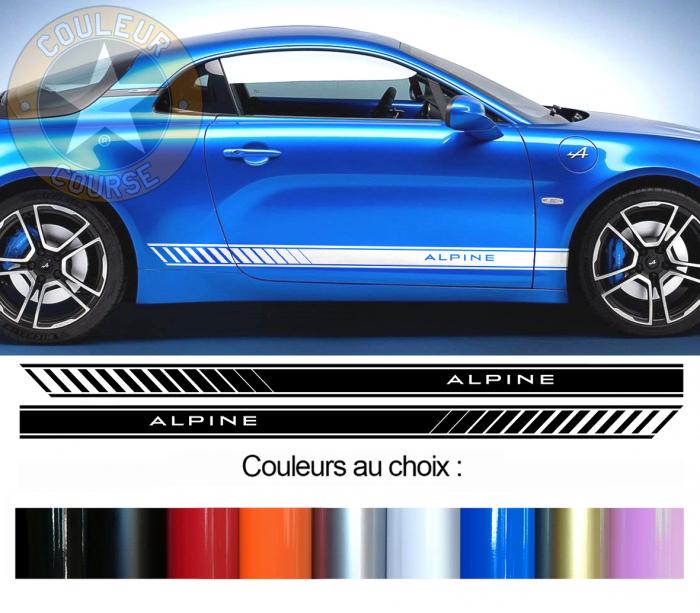 Sticker BANDES ALPINE A110 2018 : Couleur Course