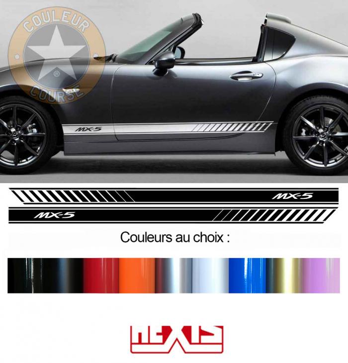 Sticker BANDES MAZDA MX5 MIATA : Couleur Course