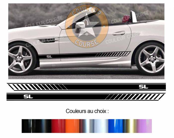 Sticker BANDES MERCEDES SL : Couleur Course