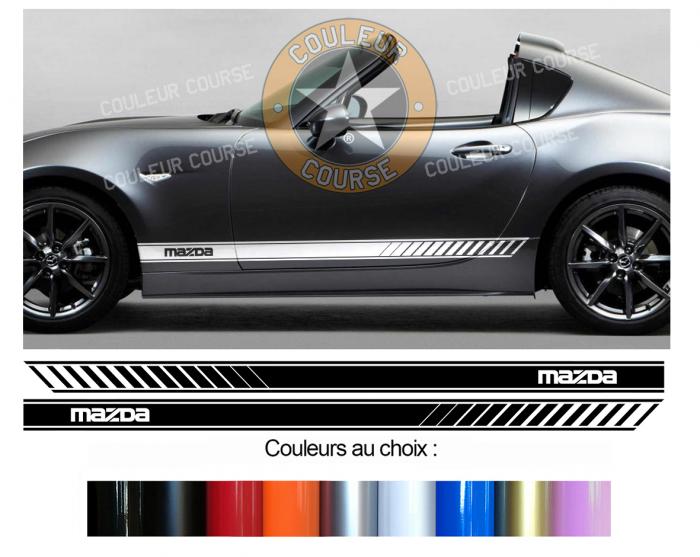 Sticker BANDES MAZDA MX5 MIATA : Couleur Course