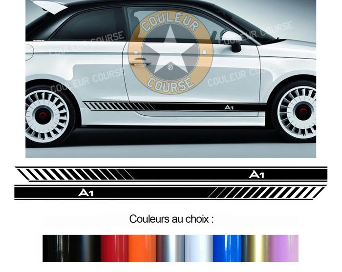 Sticker BANDES AUDI A1 : Couleur Course