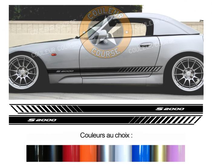 Sticker BANDES HONDA S2000 : Couleur Course