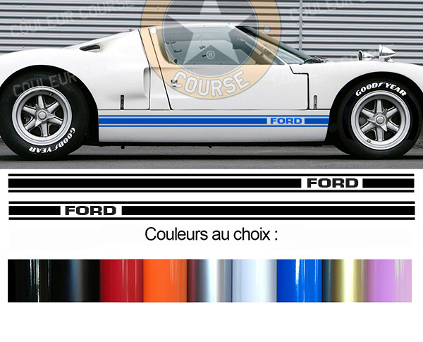 Sticker BANDES FORD GT40 : Couleur Course