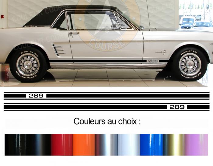 Sticker BANDES FORD MUSTANG 289 : Couleur Course