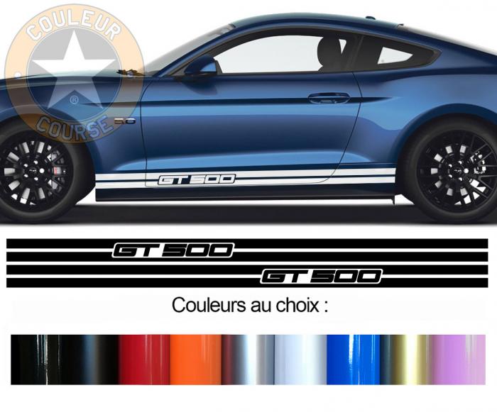 Sticker BANDES FORD MUSTANG GT500 : Couleur Course