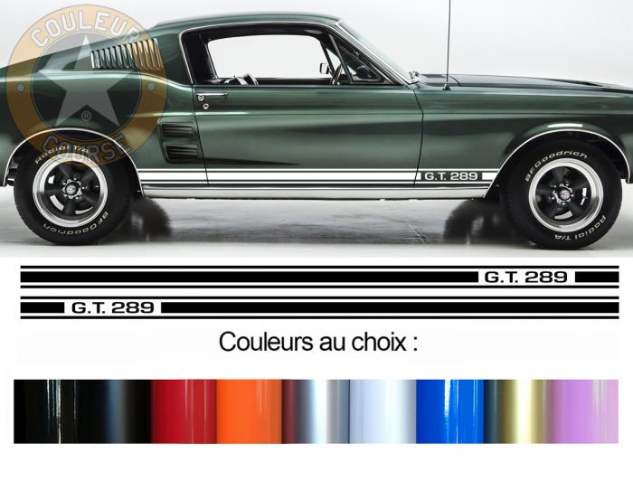 Sticker BANDES FORD MUSTANG GT289 : Couleur Course