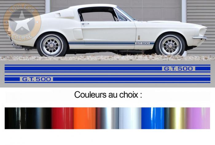 Sticker BANDES FORD MUSTANG GT500 : Couleur Course
