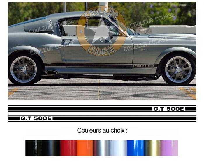 Sticker BANDES FORD MUSTANG GT500 E : Couleur Course