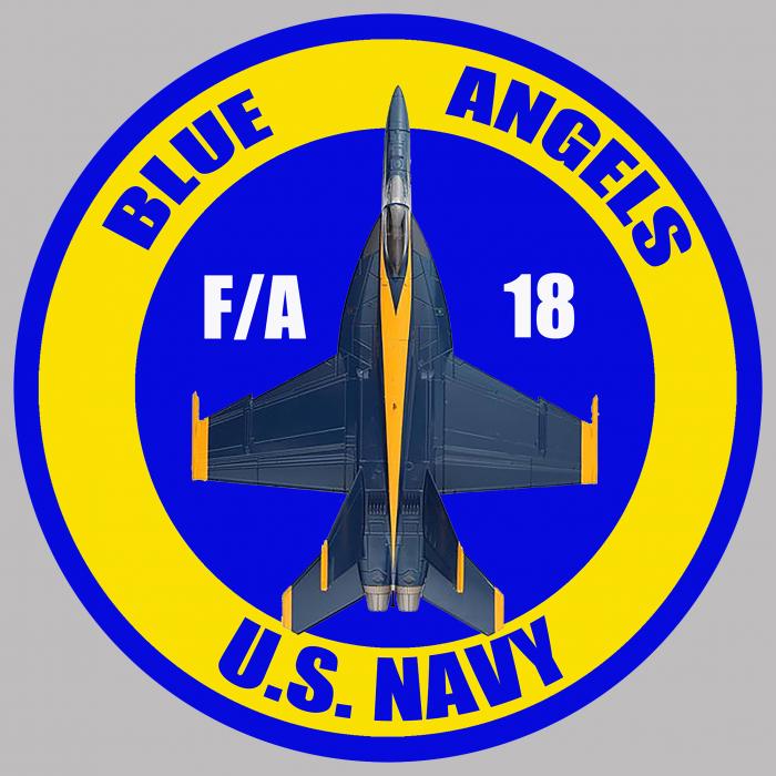 Sticker F18 HORNET BLUE ANGELS : Couleur Course