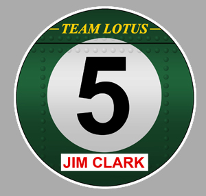 Sticker JIM CLARK LOTUS CA022 : Couleur Course