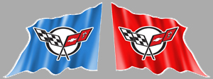 Sticker 2 X DRAPEAUX CORVETTE : Couleur Course