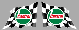 Sticker 2 X DRAPEAUX CASTROL G+D : Couleur Course