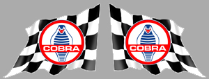 Sticker 2 X DRAPEAUX COBRA FORD : Couleur Course