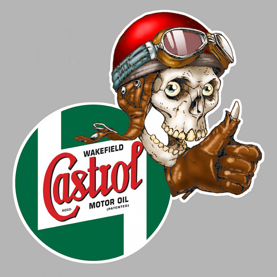 Sticker CASTROL TETE DE MORT CA079D : Couleur Course