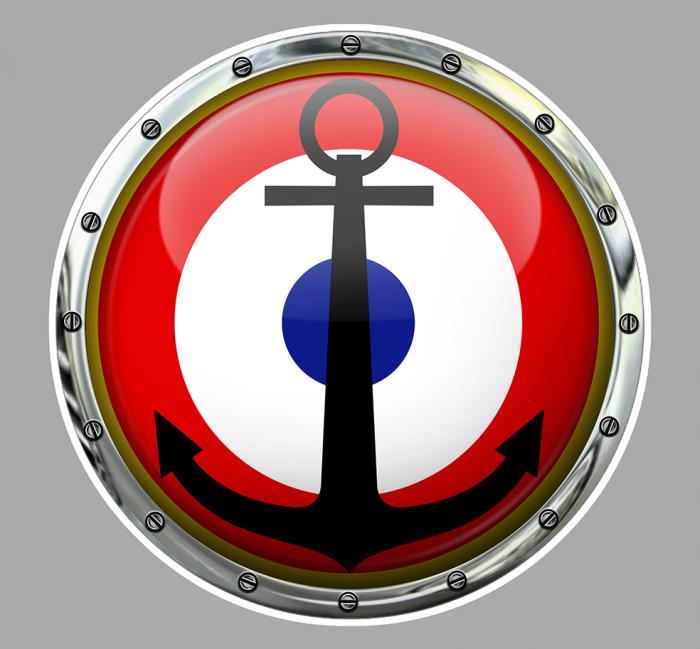 Sticker COCARDE MARINE FRANCAISE WW2 : Couleur Course