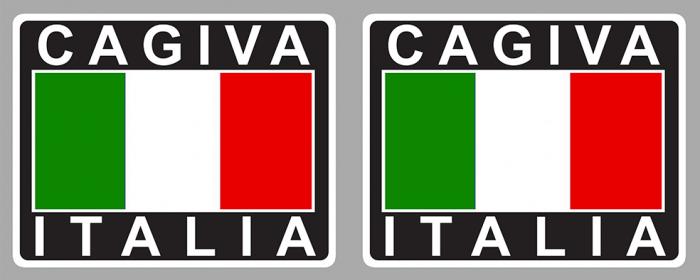 Sticker 2 X CAGIVA : Couleur Course