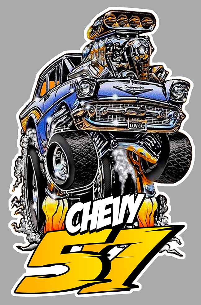 Sticker CHEVROLET CHEVY BEL AIR 57 : Couleur Course