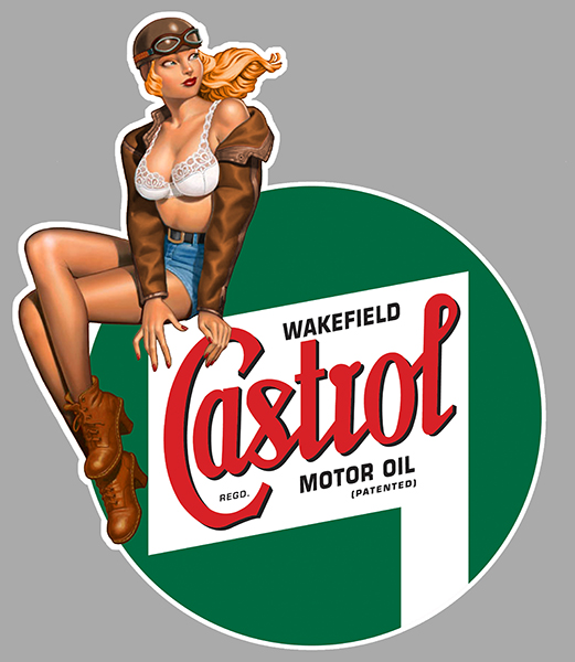 Sticker PINUP CASTROL : Couleur Course