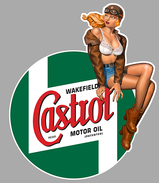 Sticker PINUP CASTROL : Couleur Course