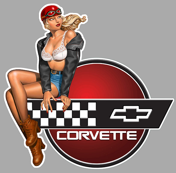 Sticker PINUP CORVETTE : Couleur Course