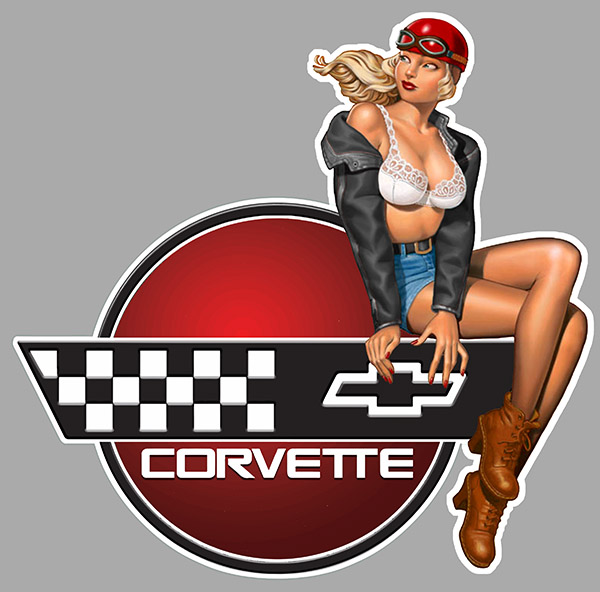 Sticker PINUP CORVETTE : Couleur Course