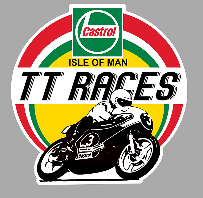 Sticker CASTROL ISLE OF MAN TT : Couleur Course