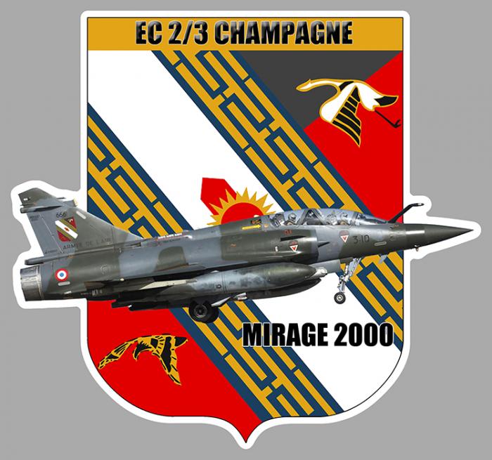 Sticker ESCADRE EC 2/3 CHAMPAGNE MIRAGE 2000 : Couleur Course