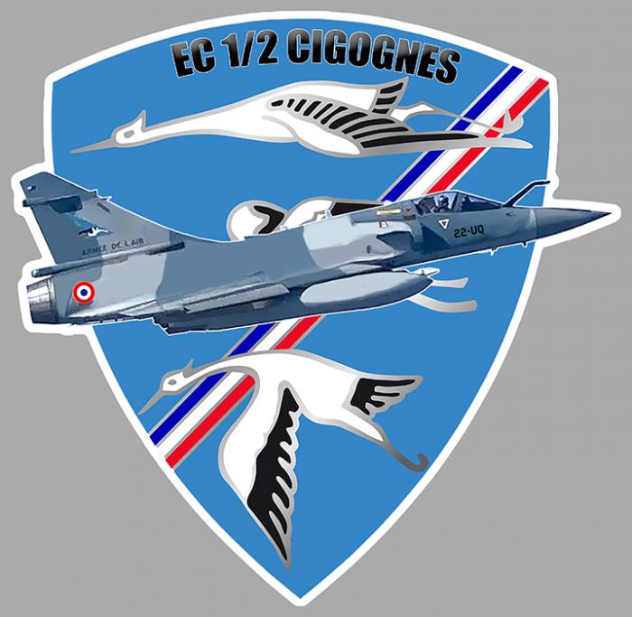 Sticker EC 1/2 CIGOGNES MIRAGE 2000 : Couleur Course