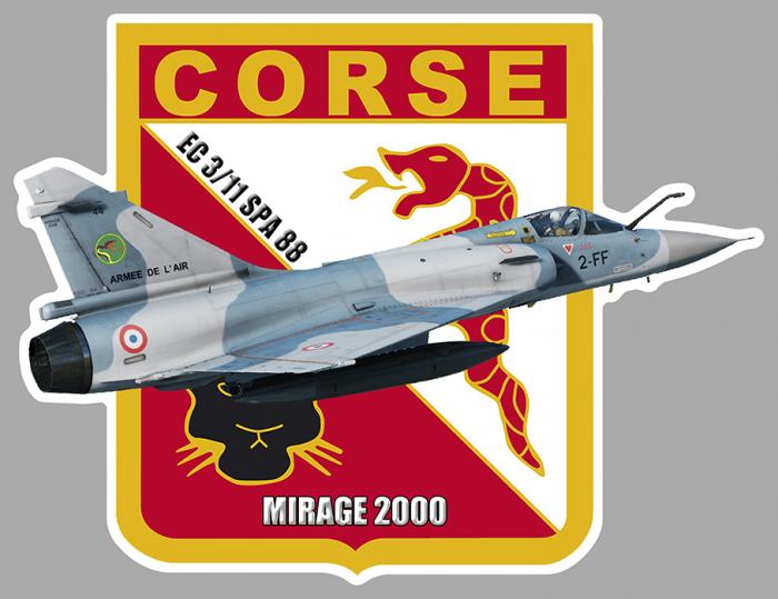 Sticker BLASON EC 3/11 CORSE MIRAGE 2000 : Couleur Course