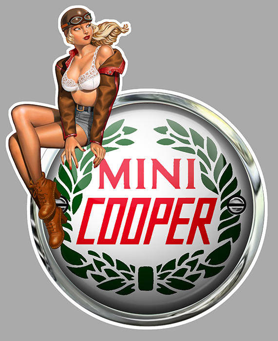 Sticker PINUP MINI COOPER : Couleur Course