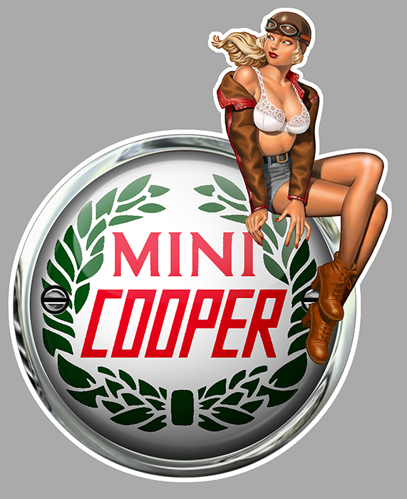 Sticker PINUP MINI COOPER : Couleur Course