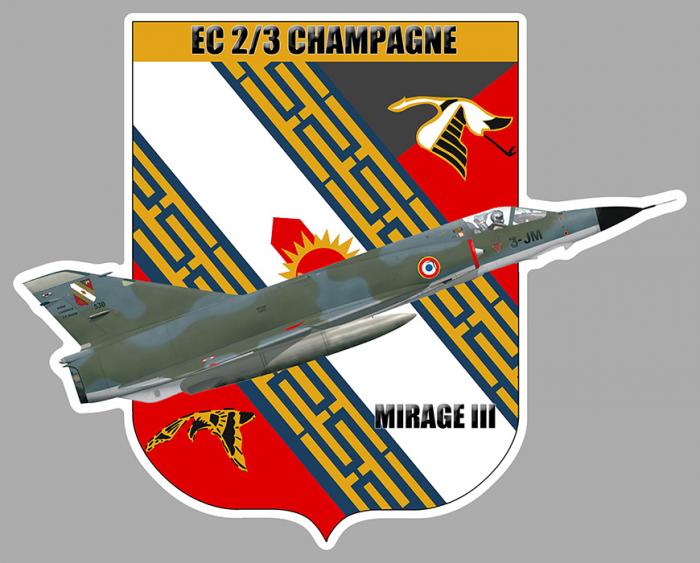 Sticker ESCADRE EC 2/3 CHAMPAGNE MIRAGE III : Couleur Course