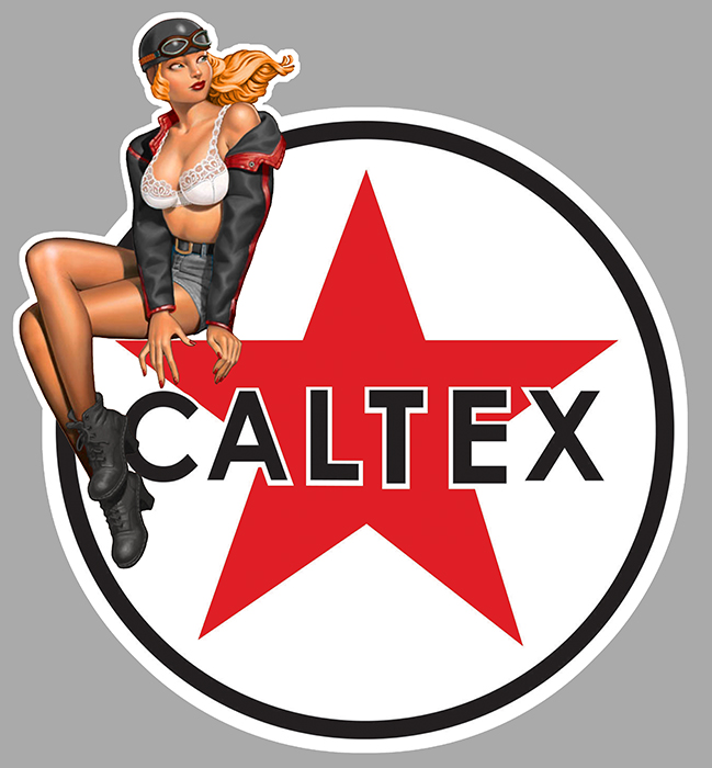 Sticker CALTEX PINUP : Couleur Course