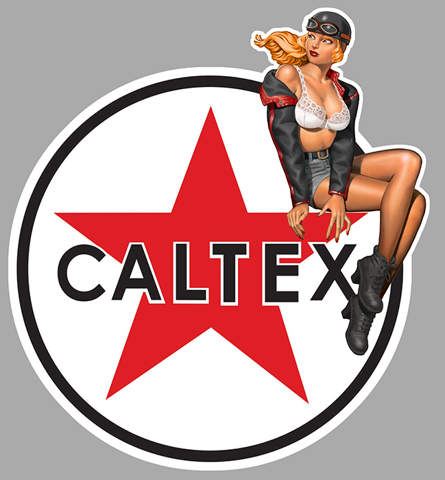 Sticker CALTEX PINUP : Couleur Course