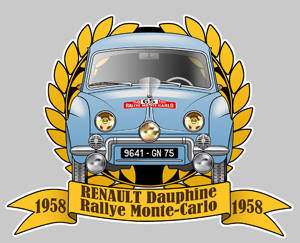 Sticker RENAULT DAUPHINE MONTE CARLO DA095 : Couleur Course