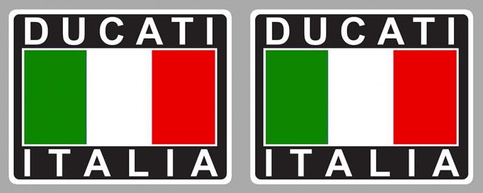 Sticker 2 X DUCATI : Couleur Course